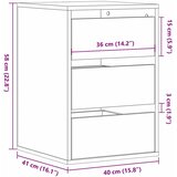  Kutna komoda s ladicama boja dimljenog hrasta 40x41x58cm drveni | shoptok.hr