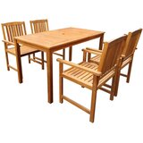  5-dijelni vrtni blagovaonski set bagremovo drvo Smeđa 140 cm table length | shoptok.hr