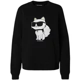 Karl Lagerfeld Sweater majica 'Ikonik 2.0 Choupette' boja pijeska / crna / bijela