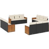  12-dijelni set vrtnih sofa od poliratana s jastucima crni | shoptok.hr