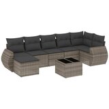 Maison Chic Seti vrtnega pohištva - Vrtna garnitura - Vrtni pohištvo set 8-delna z blazinami siv poli ratan, (21807082) | Shoptok.si