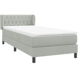 Box Spring krevet s madracem svijetlo sivi 80x220 cm samt | shoptok.hr