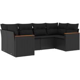  6-dijelni set vrtnih sofa s jastucima crni od poliratana | shoptok.hr