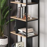 Marckeric Crna/u prirodnoj boji biblioteka u dekoru hrasta 58x175 cm Alabama – | shoptok.hr