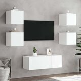  Zidni TV ormarići s LED svjetlima 2 kom bijeli 30,5x35x30 cm | shoptok.hr