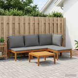  5 kom. Vrtni Lounge Set s Jastučićima Prirodna | shoptok.hr