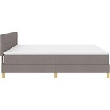  LED Box Spring Krevet Sivo-smeđa 200 x 200 cm tkanina | shoptok.hr