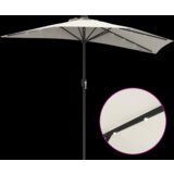 vidaXL Vrtni dežnik Peščena 294 x 150 x 223 cm blago | Shoptok.si