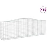  Lučne gabionske košare 15kom 400x50x120/140cm pocinčano željezo | shoptok.hr