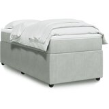 vidaXL Box spring postelja z vzmetnico svetlo siva 90x200 cm žamet Cene