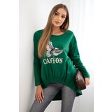 Kesi Women's blouse with eagle and Canyon inscription green | Shoptok.si