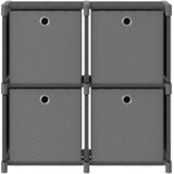Police za izlaganje s 4 kutije sive 69x30x72,5 cm od tkanine | Eponuda.com