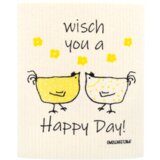 OWOSCHFETZN Gobasta krpa "Kokoš Berta - Happy Day" - Rumena | Shoptok.si