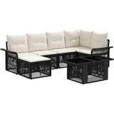  Sjedeća garnitura za vrt 7 kom. Crna i krem-bijela poliratan 100 x 55 x 73 cm | shoptok.hr