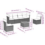  7-dijelni set vrtnih sofa od poliratana s jastucima sivi | shoptok.hr