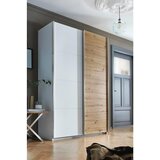 CARRYHOME Omara Z Drsnimi Vrati Quadra, Barva Hrasta, Bela | Shoptok.si