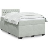 vidaXL Box spring postelja z vzmetnico svetlo siva 120x190 cm žamet Cene