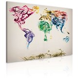  Slika - The World map - colored smoke trails 90x60 Cijene