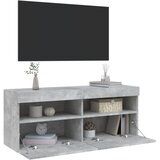 TV ormarić s LED svjetlima siva boja betona 100x30x40 cm | shoptok.hr