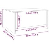  Stolić za kavu sjajni bijeli 80x55,5x41,5 cm konstruirano drvo | Shoptok.si