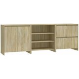  3-dijelna komoda boja hrasta sonome od konstruiranog drva Bež | shoptok.hr