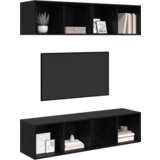vidaXL Stenski TV kabinet s polico 4 pcs Črni hrast 37 x 37 x 72 cm | Shoptok.si
