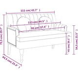  Klupa s jastucima tamnozelena 113 x 64,5 x 75,5 cm od tkanine | shoptok.hr