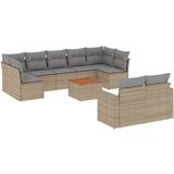 Maison Chic Seti vrtnega pohištva - Vrtna garnitura - Vrtni pohištvo set 10-delna z blazinami bež poli ratan, (21812107) | Shoptok.si