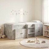  Loft krevet s ormarom 3 kom. Betonska siva Konstruirano drvo - Betonska siva | shoptok.hr