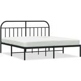 vidaXL Kovinski posteljni okvir z vzglavjem črn 180x200 cm | Shoptok.si