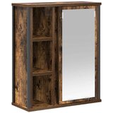 Maison Chic Kopalniška stenska omarica - Kopalniške omarica z ogledalom dimljen hrast 50x21x60cm iu694, (22064010) Cene