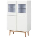 home24 VISOKA KOMODA, bela, barve hrasta | Shoptok.si