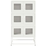 vidaXL Visoka deska Bela 68x39x123 cm Jeklo | Shoptok.si