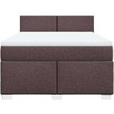 vidaXL Box spring postelja z vzmetnico temno rjava 140x200 cm blago | Shoptok.si