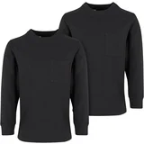 Urban Classics Boys' T-Shirt Pocket - 2 Pack Black+Black