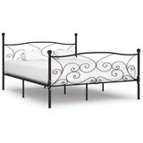  Za krevet s podnicama crni metalni 180 x 200 cm | shoptok.hr