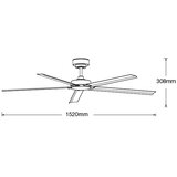  Lucci air 21616049 - Plafonski ventilator MONZA IP55 bela + daljinski upravljač | Eponuda.com
