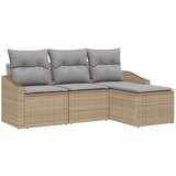 vidaXL set od 4 kauča za vrt s jastucima bež poli rattan | shoptok.hr