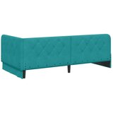 vidaXL Kutni okvir kreveta s uzglavljem Tirkizna 100 x 200 cm Baršun | shoptok.hr