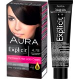Aura set za trajno bojenje kose explicit 4.78 dark chocolate / tamna čokolada Cene