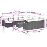 13-dijelni set vrtnih sofa s jastucima bež od poliratana | shoptok.hr