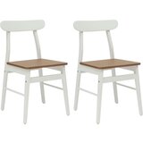  Stolac za blagovanje 2 pcs Bjela i prirodna Čvrsto drvo | shoptok.hr