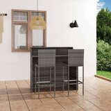  3-dijelni vrtni barski set s jastucima sivi | shoptok.hr