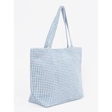 Shelvt Blue and white checkered beach bag | ePonuda.com