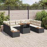  Vrtni set za objed s jastukom 10 pcs Crna i bež | shoptok.hr
