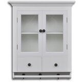 The Living Store Lesena stenska kuhinjska omarica s steklenimi vrati bela - Omarica, (21419822) | Shoptok.si