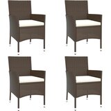  5-dijelni vrtni bistro set od poliratana s jastucima smeđi Smeđa | Shoptok.si
