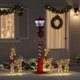  Božićna ulična lampa s lampionom Crvena 40,5x40,5x180cm | shoptok.hr