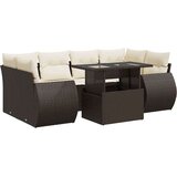 vidaXL 7-dijelni set vrtnih sofa od poliratana s jastucima smeđi | shoptok.hr