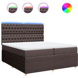 Maison Chic Box spring postelja - Vzmetna postelja z vzmetnico temno rjav 200x200 cm blago SL16791, (21895142) | Shoptok.si